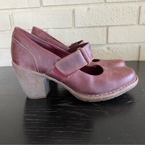Clarks Womens Carleta Prato Mary Jane Heels Size 7 Leather Academia Comfort